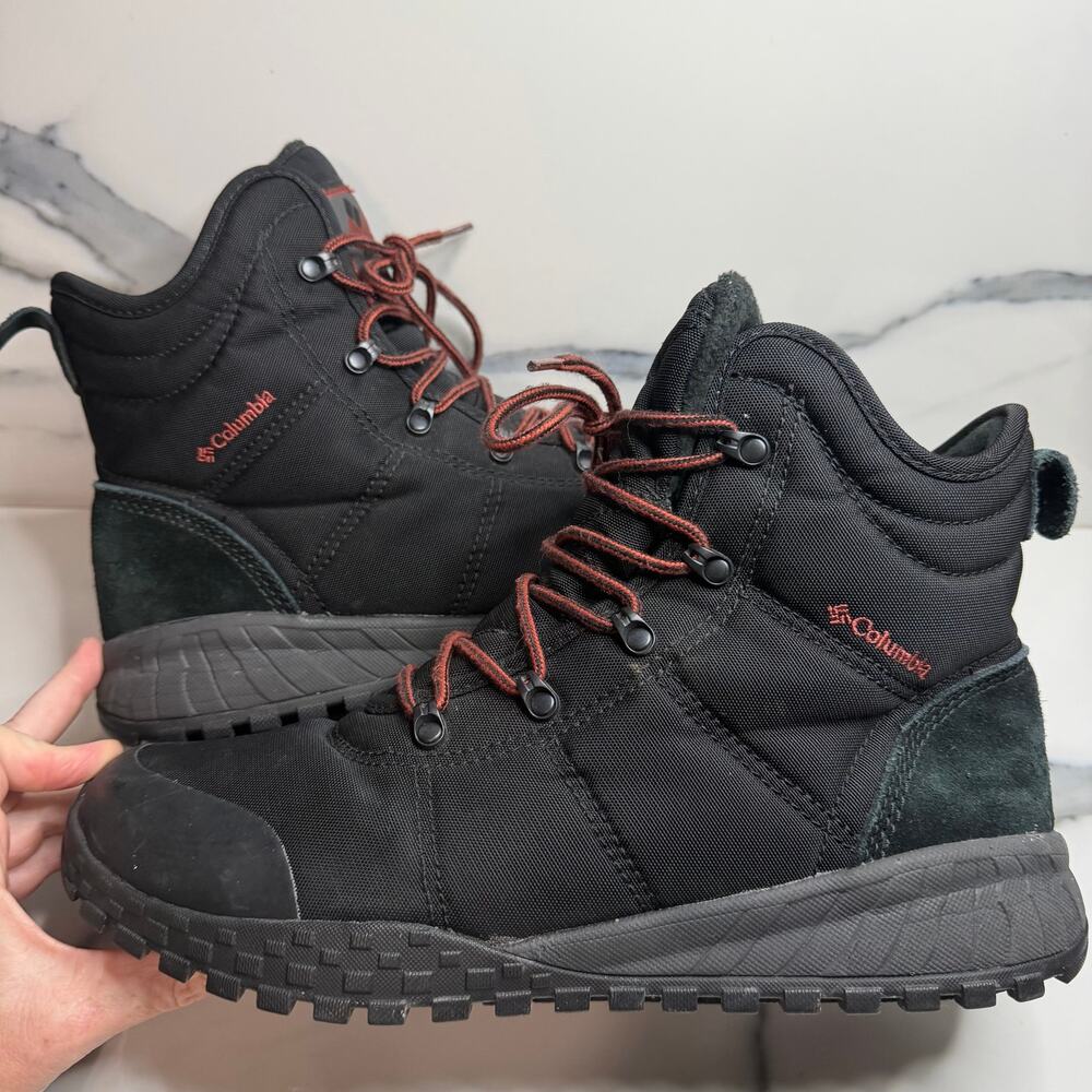 Columbia Mens Black Omni-Heat Fairbanks Boots Sz 10.5 Hiking Outdoors Waterproof - Picture 7 of 8